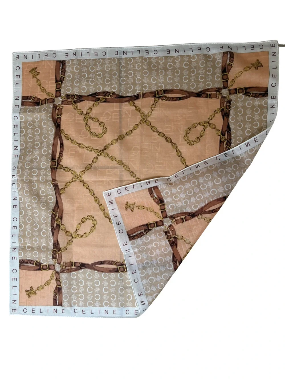 Celine Coral Chain Link Scarf